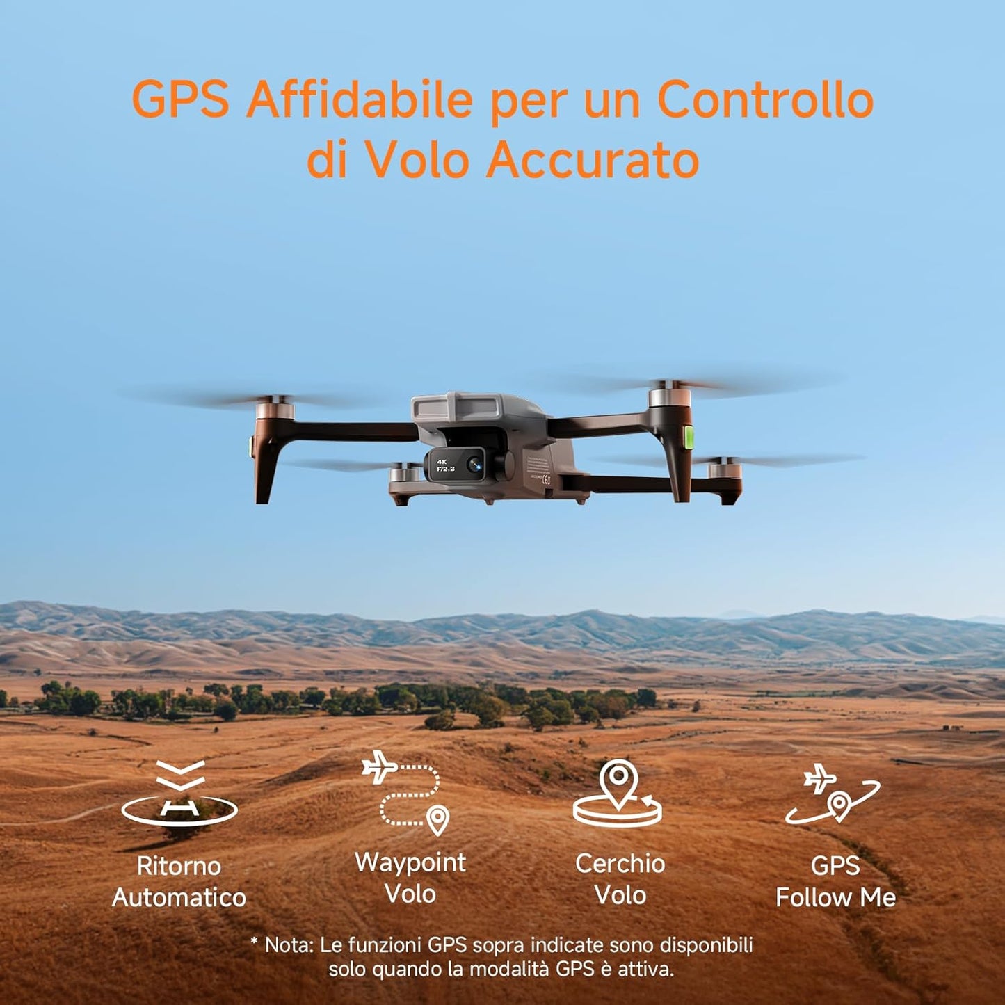 Ameta S20 Drone con Telecamera 4K Professionale, Drone GPS per Bambini e Adulti con Ritorno Automatico/ 50 Minuti/Modalità Intelligenti/Follow Me/Controllo Gesti, Mini Drones FPV Meno di 249g
