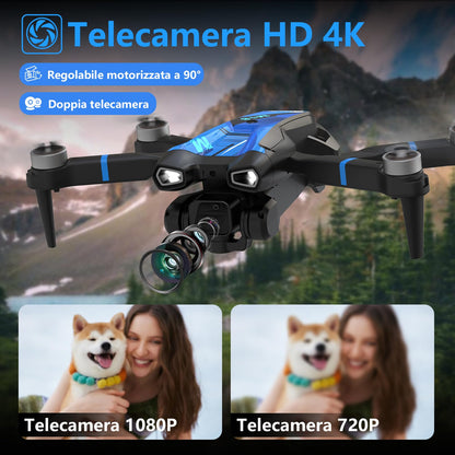 M18LCD Mini Drone con Fotocamera 4K Drone Con Telecomando LCD 3D Flip Design Pieghevole Telecomando Ricaricabile 3 Velocità Quadricottero RC per Principianti
