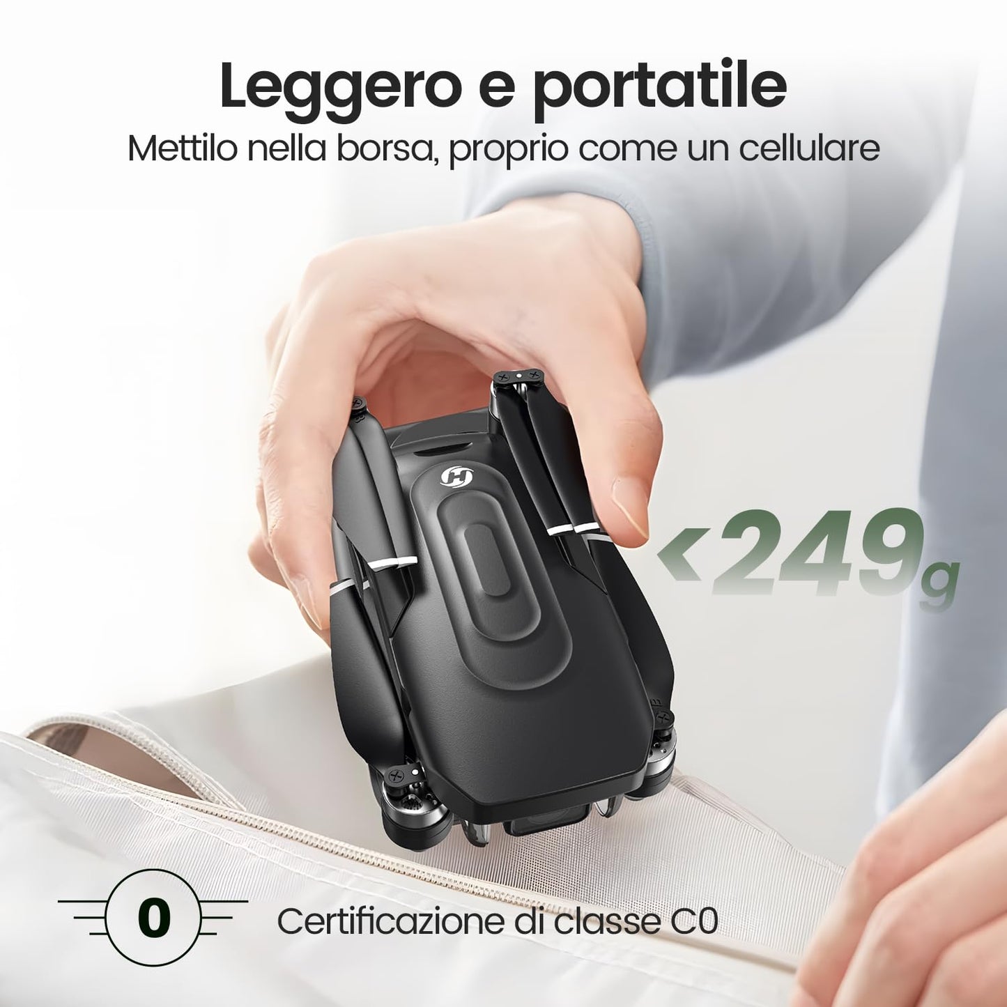 Holy Stone HS175G Drone con Telecamera 8K, Motore Brushless, 60 Minuti di Volo, GPS e Ritorno Intelligente, Drone con Telecamera 4K Professionale, Modalità a 2 Velocità, Batteria Ricarica Rapida, C0