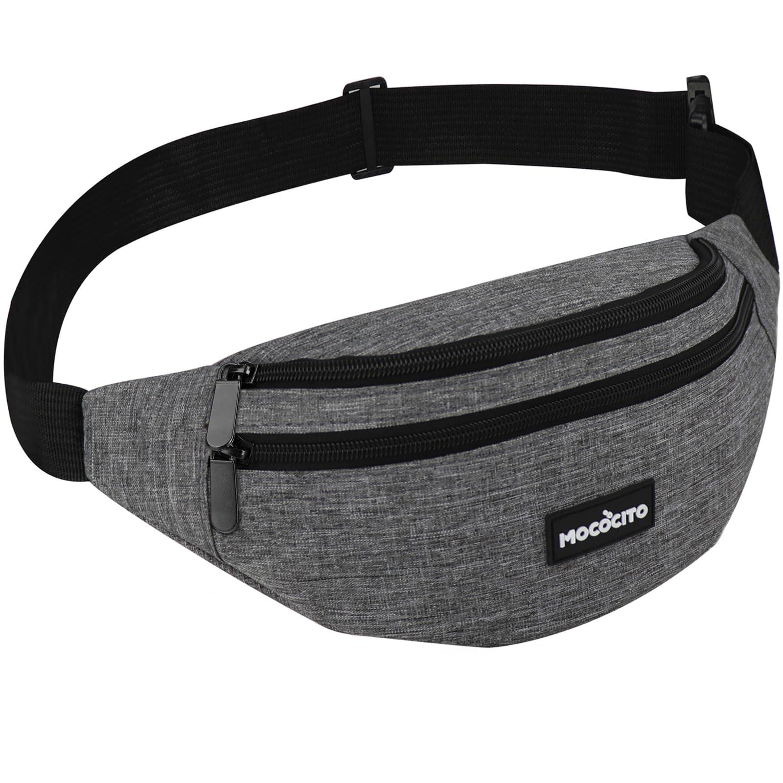 Men's Women's Waist Bag, Sports Waist Bag with 4 Zip Pockets, Men's Waist Bag, Small Adjustable Belt, Waterproof Work Waist Bag for Cycling Running Hiking Trekking Concerts - STREET STYLE