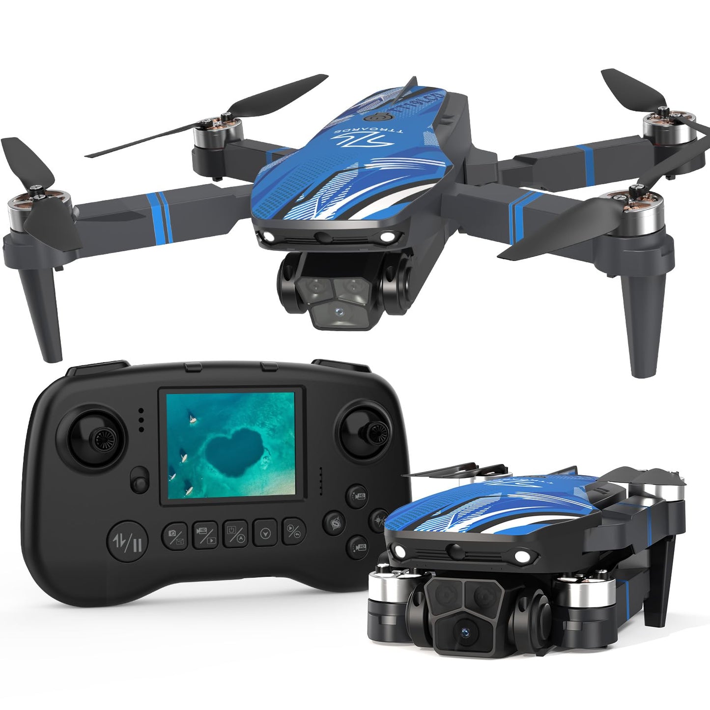 Drone con Fotocamera 4k per Adulti, Droni con 2,8 Pollici Schermo LCDProfessionisti, Evitamento Ostacoli 270°, Motore Brushless, Mantenimento dell'altitudine, RC Quadcopter per Principianti TT19LCD