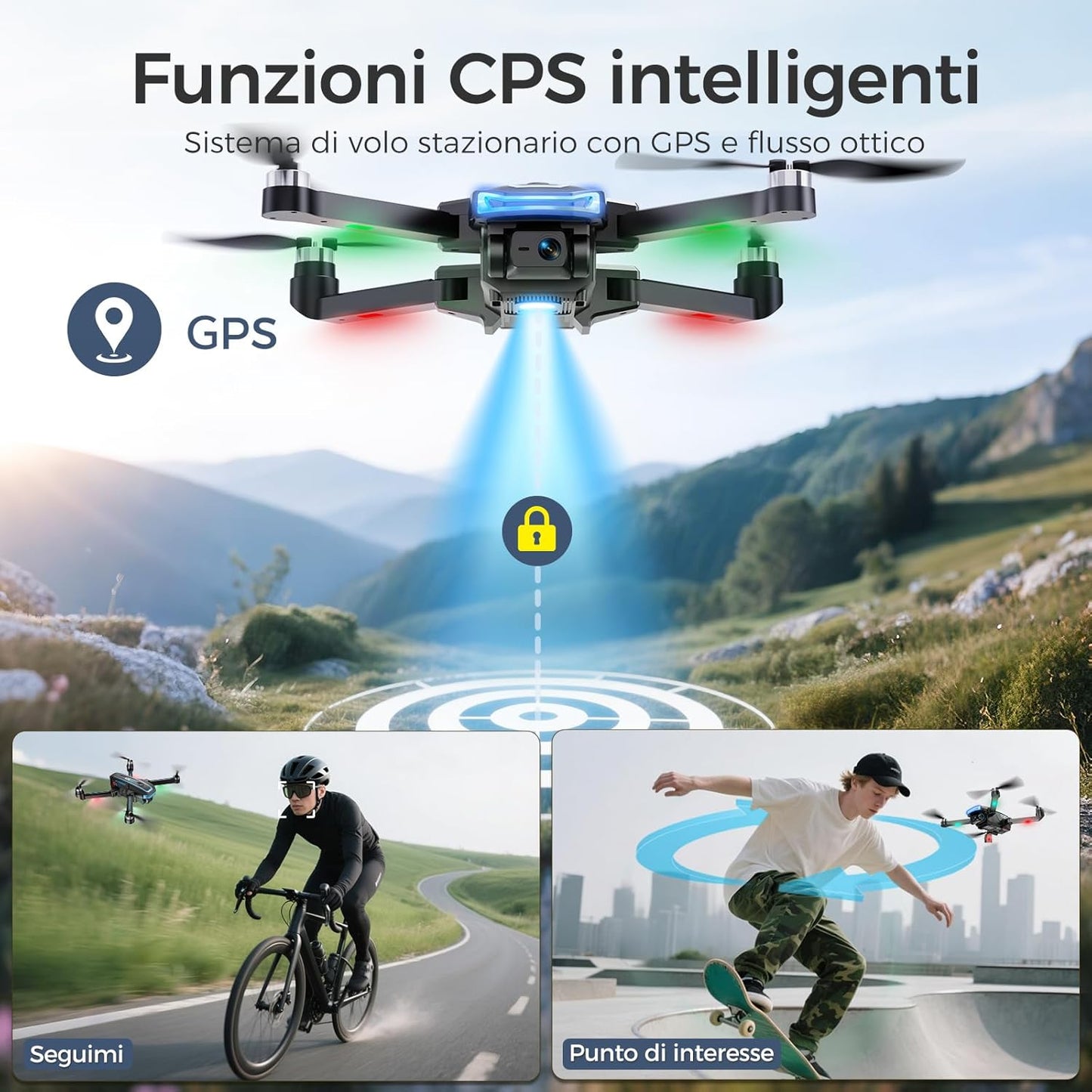 G10 GPS Drones con Telecamera EIS 4K(Radiocomando con Schermo)45 Min di Volo,600M/FT FPV Transmissione,Droni con Motor Brushless,Brushless Motore,Ritorno Auto,Quadricotter per Principianti e Adulti,C0
