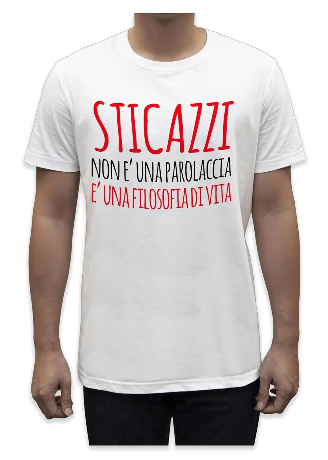 Unisex T-Shirt Short Sleeve T-Shirt with Funny Phrases Funny Joke Funny Print (M, St Oca ZZO STOCAZZO STOCAZZO SIMPATICA REBUS) - STREET STYLE