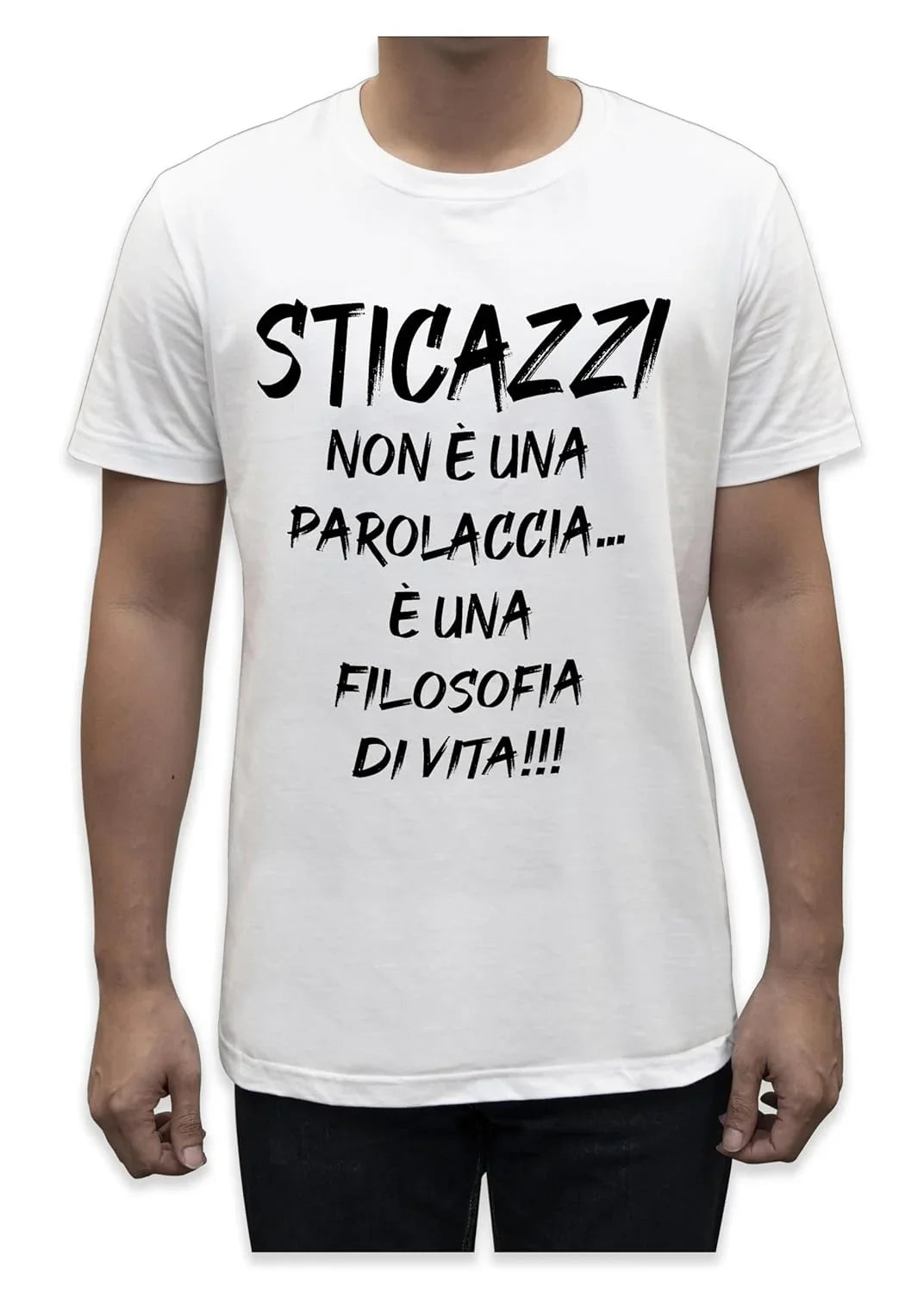 Unisex T-Shirt Short Sleeve T-Shirt with Funny Phrases Funny Joke Funny Print (M, St Oca ZZO STOCAZZO STOCAZZO SIMPATICA REBUS) - STREET STYLE