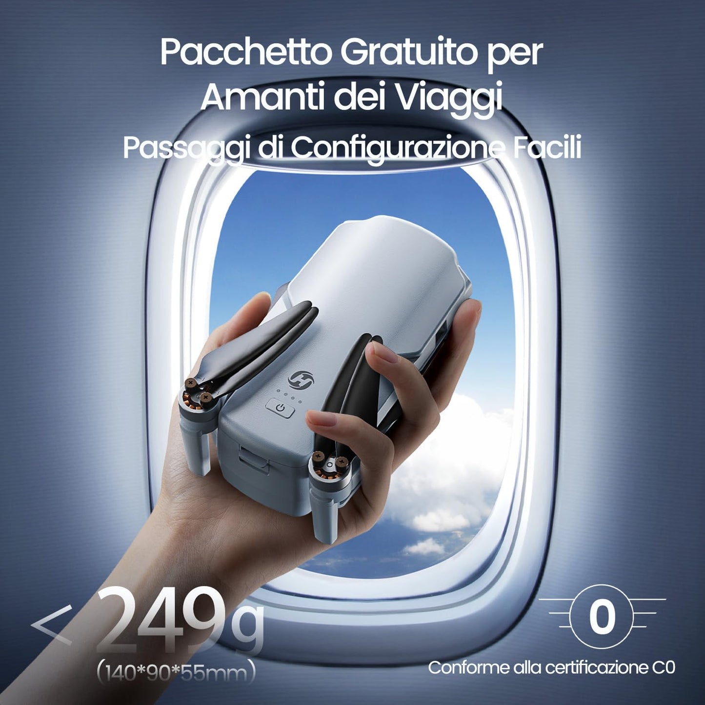 Holy Stone HS360E GPS 4K EIS Drone con telecamera per adulti, 249g leggero pieghevole FPV RC Quadcopter Drone con sensore da 12 megapixel, portata 6 km, ritorno automatico, seguimi, HS360S aggiornato