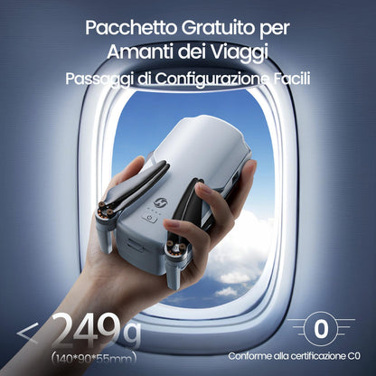 Holy Stone HS360E GPS 4K EIS Drone con telecamera per adulti, 249g leggero pieghevole FPV RC Quadcopter Drone con sensore da 12 megapixel, portata 6 km, ritorno automatico, seguimi, HS360S aggiornato