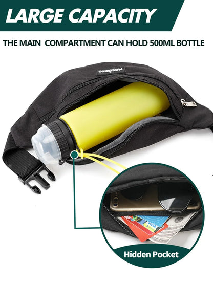 Men's Women's Waist Bag, Sports Waist Bag with 4 Zip Pockets, Men's Waist Bag, Small Adjustable Belt, Waterproof Work Waist Bag for Cycling Running Hiking Trekking Concerts - STREET STYLE