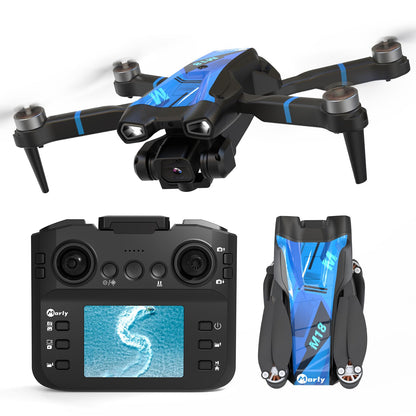 M18LCD Mini Drone con Fotocamera 4K Drone Con Telecomando LCD 3D Flip Design Pieghevole Telecomando Ricaricabile 3 Velocità Quadricottero RC per Principianti