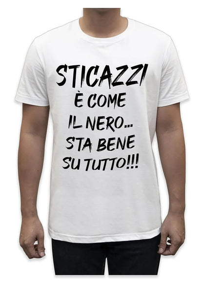 Unisex T-Shirt Short Sleeve T-Shirt with Funny Phrases Funny Joke Funny Print (M, St Oca ZZO STOCAZZO STOCAZZO SIMPATICA REBUS) - STREET STYLE