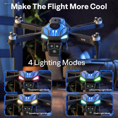 Drone Pieghévole Con Fotocamera 1080P & Schermo LCD 2,8", Evitamento Ostacoli, Motore Brushless, Quadricottero FPV WiFi, Volo A Traiettoria, Autonomia Di Volo 16 Min, Per Adulti/Principianti