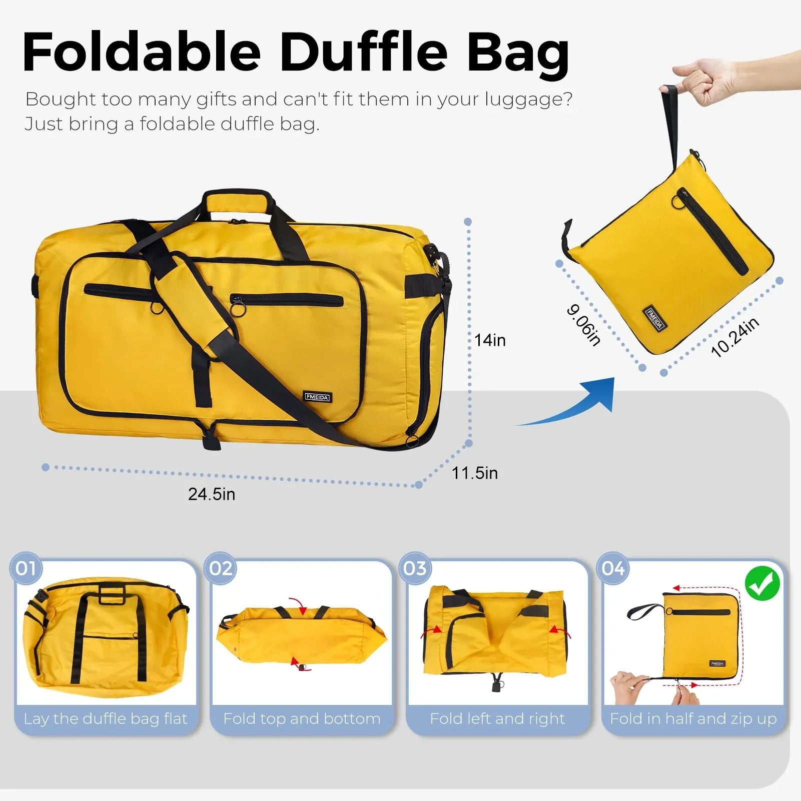 Fmeida 65L Unisex Adult Travel Duffel Bag, Large Gym Bag with Shoe Compartment and Shoulder Strap, Waterproof Duffel Bag Sports Bag, Black, Duffel bag with shoe compartment - STREET STYLE