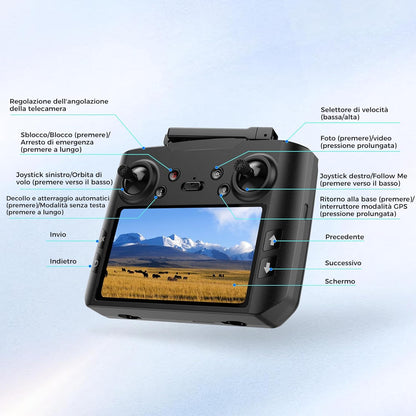 G10 GPS Drones con Telecamera EIS 4K(Radiocomando con Schermo)45 Min di Volo,600M/FT FPV Transmissione,Droni con Motor Brushless,Brushless Motore,Ritorno Auto,Quadricotter per Principianti e Adulti,C0