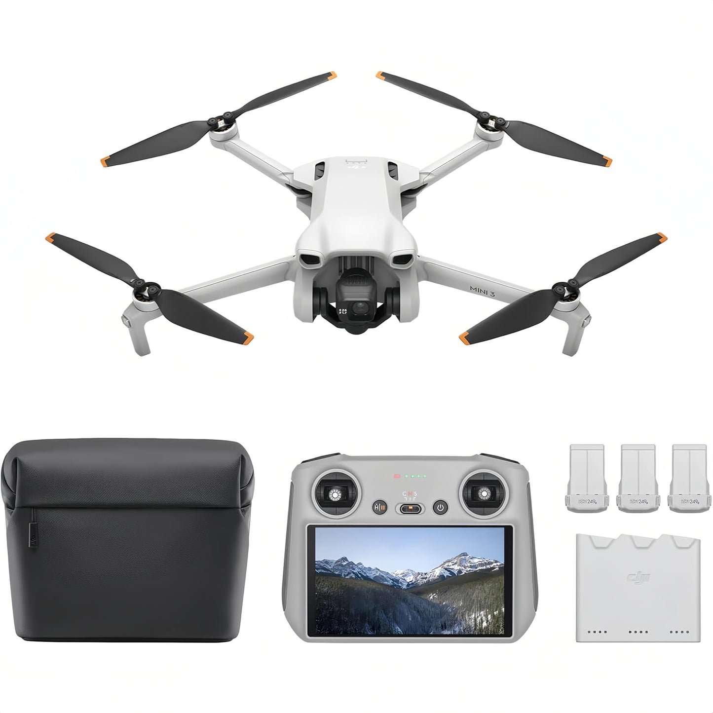 DJI Mini 3 (con DJI RC) – Mini drone con fotocamera leggero, con stabilizzatore a 3 assi, video in 4K HDR, autonomia 38 minuti, trasmissione video fino a 10 km, riprese verticali, return integrato