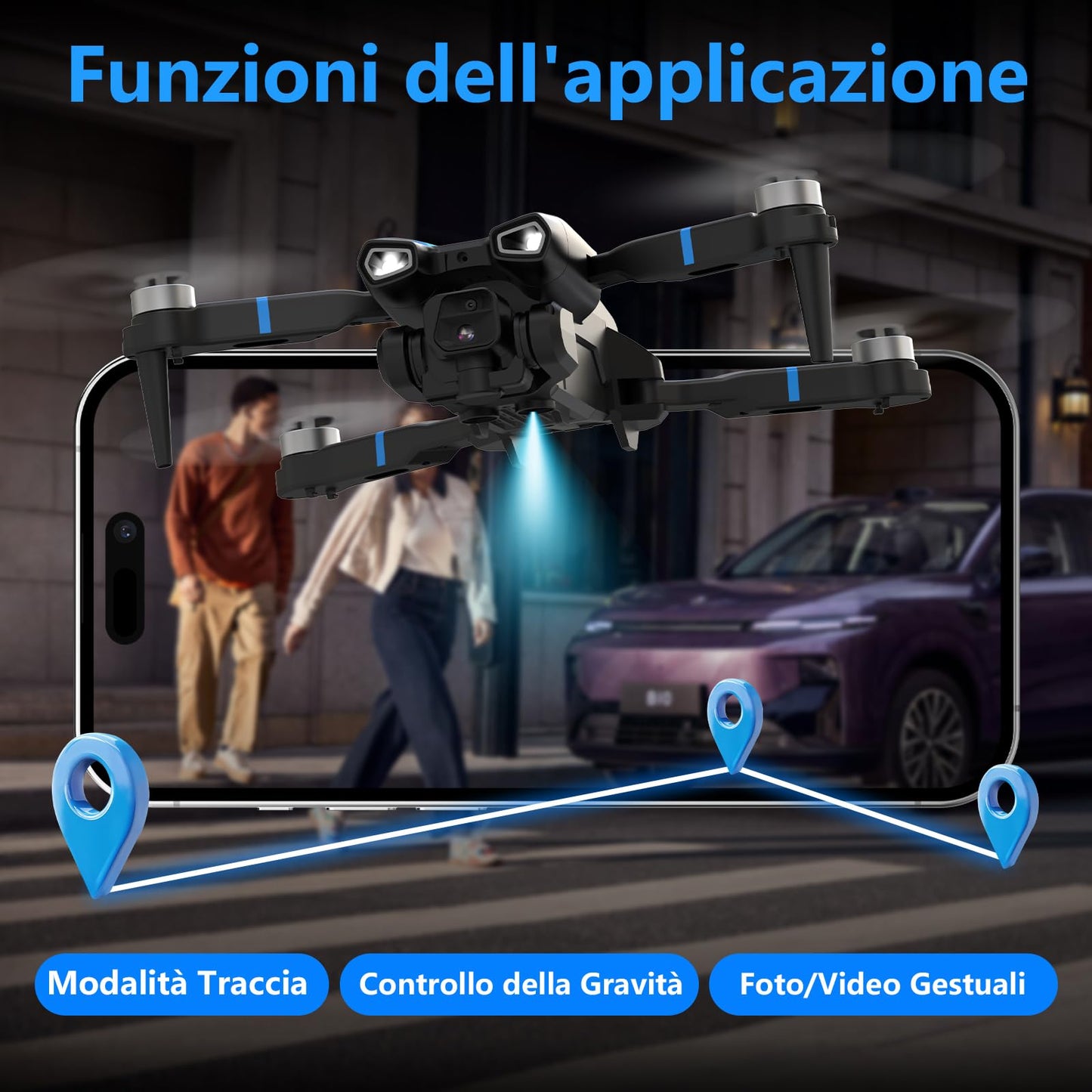M18LCD Mini Drone con Fotocamera 4K Drone Con Telecomando LCD 3D Flip Design Pieghevole Telecomando Ricaricabile 3 Velocità Quadricottero RC per Principianti