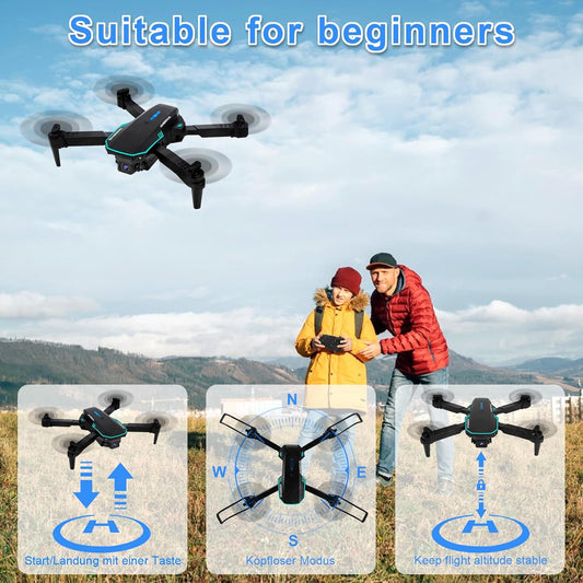 Drone con fotocamera 720P HD per bambini, WiFi FPV Drone per principianti, quadricottero RC con 2 batterie, sensore di gravità, 3D, modalità flip con un tasto, start/atterraggio, modalità altitudine
