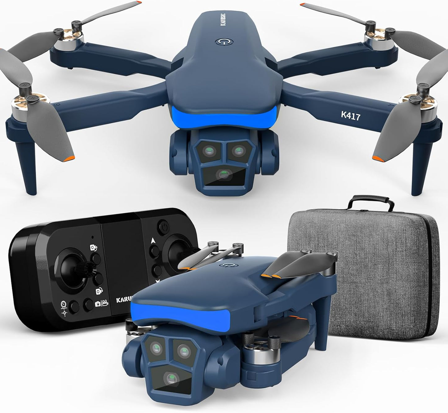 Drone con Fotocamera HD 1080P, Obiettivo Regolabile A 90°, Drone Pieghevole con Motore Brushless, Controllo con Gestualità, Avvitamenti 3D, Modalità Headless, Perfetto Per Principianti e Adulti