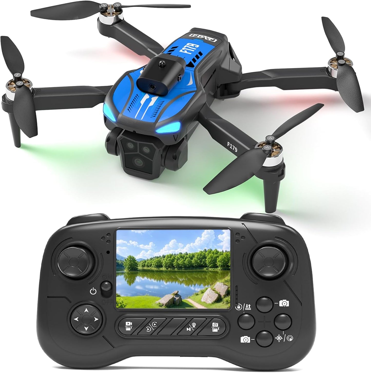 Drone Pieghévole Con Fotocamera 1080P & Schermo LCD 2,8", Evitamento Ostacoli, Motore Brushless, Quadricottero FPV WiFi, Volo A Traiettoria, Autonomia Di Volo 16 Min, Per Adulti/Principianti