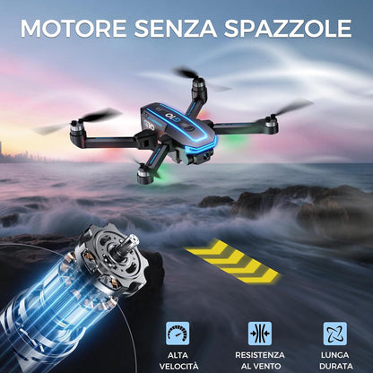 G10 GPS Drones con Telecamera EIS 4K(Radiocomando con Schermo)45 Min di Volo,600M/FT FPV Transmissione,Droni con Motor Brushless,Brushless Motore,Ritorno Auto,Quadricotter per Principianti e Adulti,C0