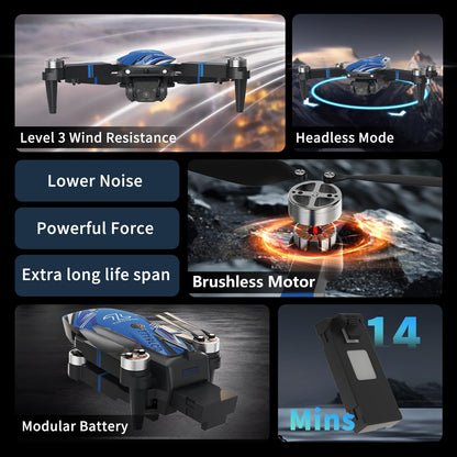 Drone con Fotocamera 4k per Adulti, Droni con 2,8 Pollici Schermo LCDProfessionisti, Evitamento Ostacoli 270°, Motore Brushless, Mantenimento dell'altitudine, RC Quadcopter per Principianti TT19LCD