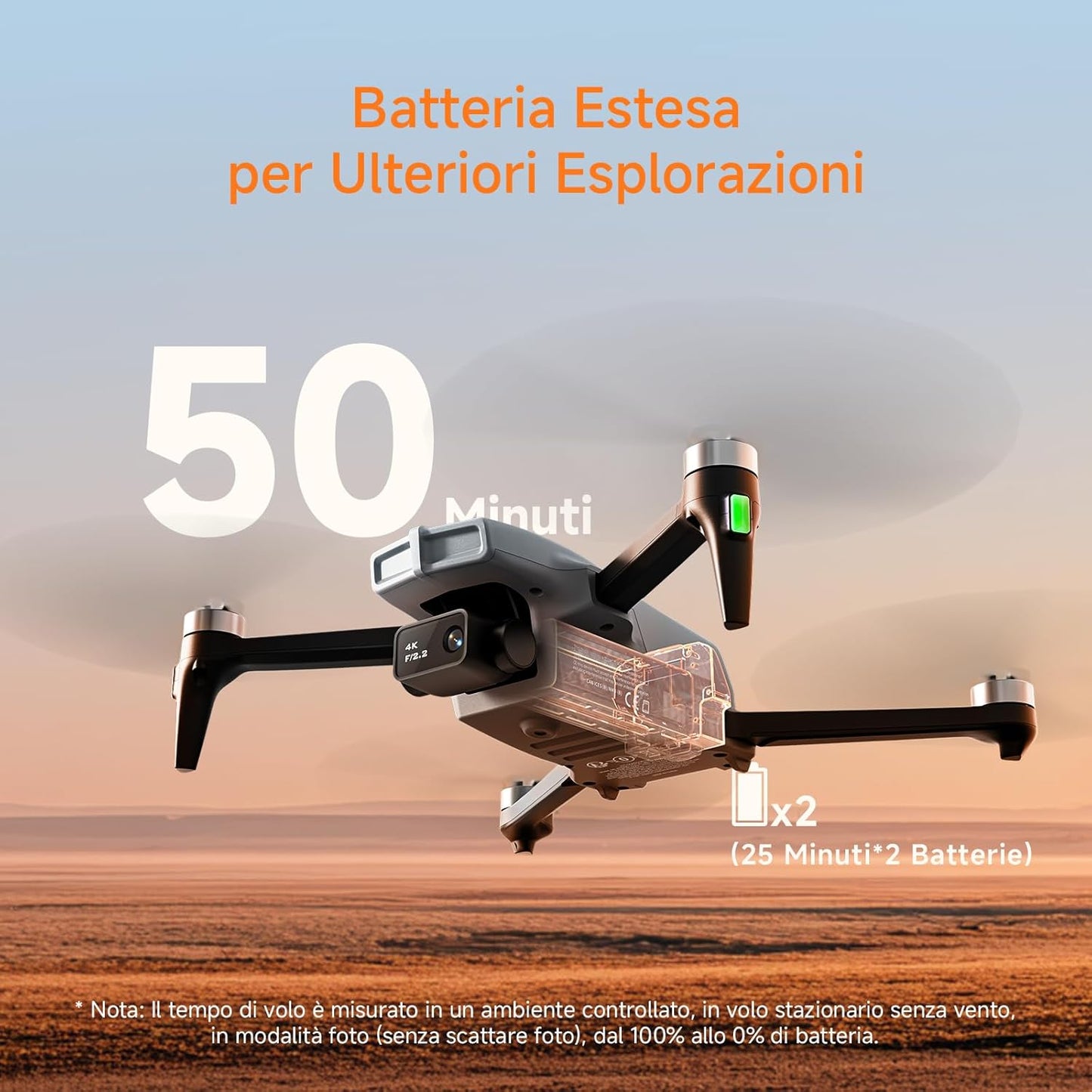 Ameta S20 Drone con Telecamera 4K Professionale, Drone GPS per Bambini e Adulti con Ritorno Automatico/ 50 Minuti/Modalità Intelligenti/Follow Me/Controllo Gesti, Mini Drones FPV Meno di 249g