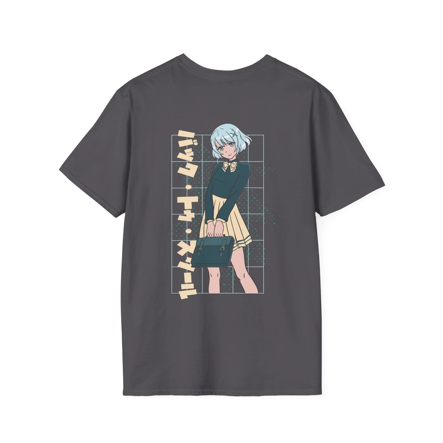 Anime School Girl - Anime World - Unisex T-Shirt - Back Print - STREET STYLE