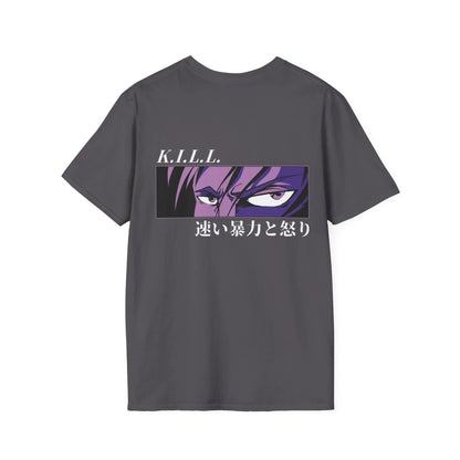 Kill Eyes - Anime World - Unisex T-Shirt - Back Print - STREET STYLE