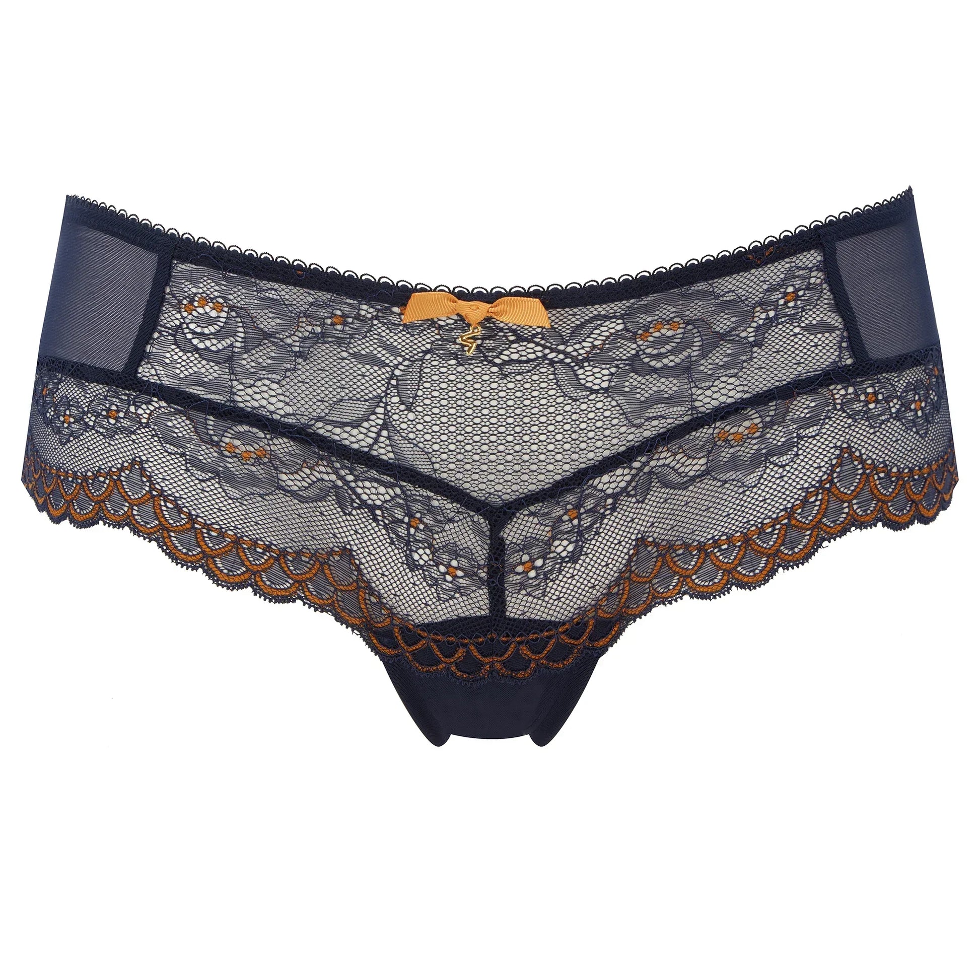 Gossard Superboost Lace Short Panty Midnight Blue Gold - STREET STYLE
