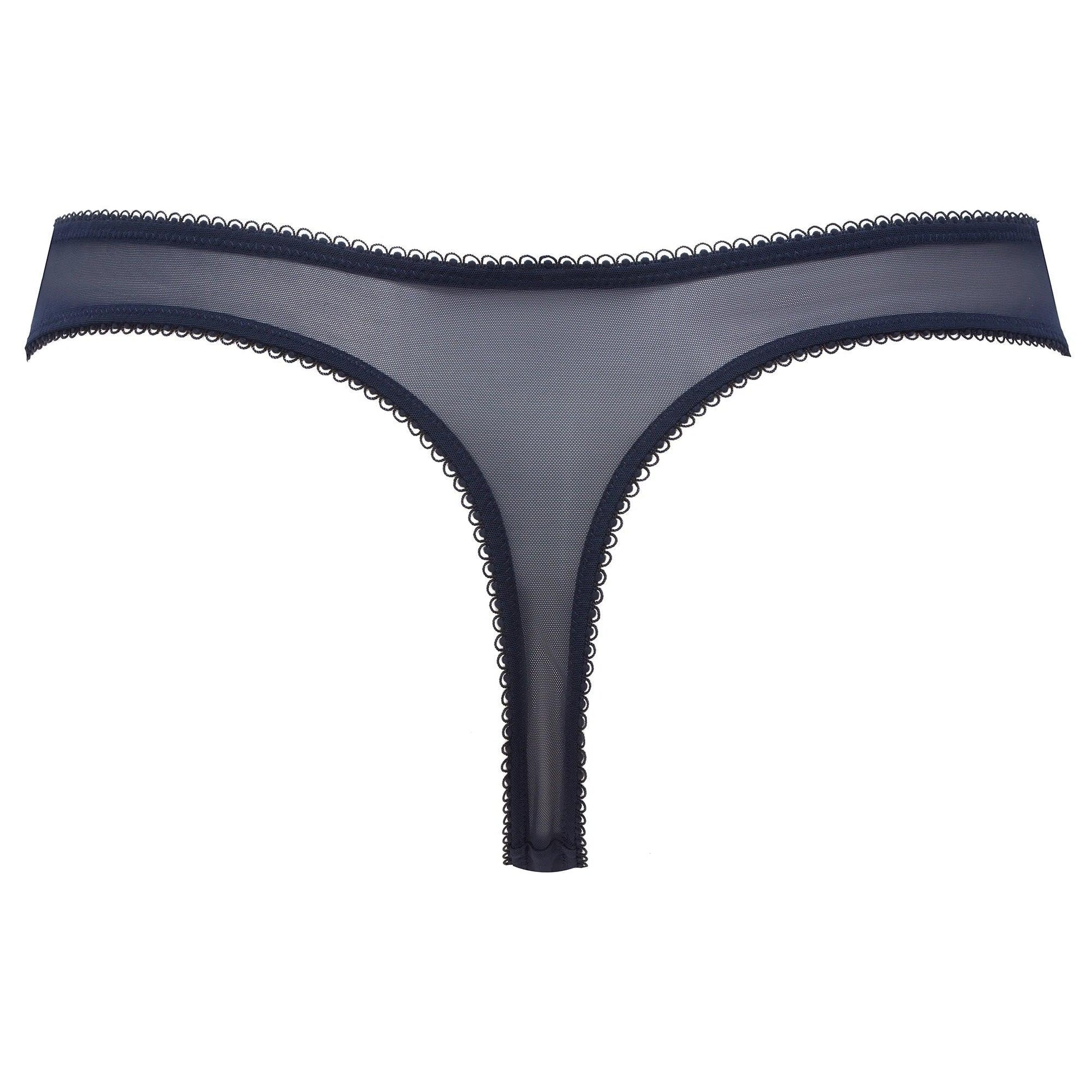 Gossard Superboost Lace Thong Panty Midnight Blue Gold - STREET STYLE