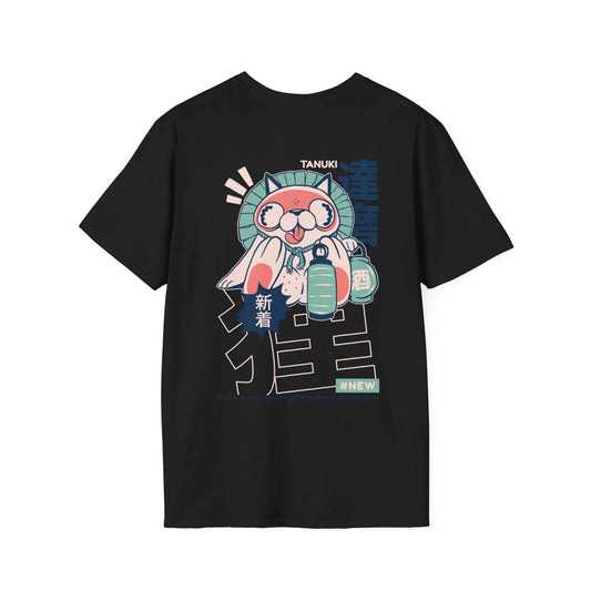 Tanuki - Japanese Yokai - Unisex T-Shirt - Back Print - STREET STYLE