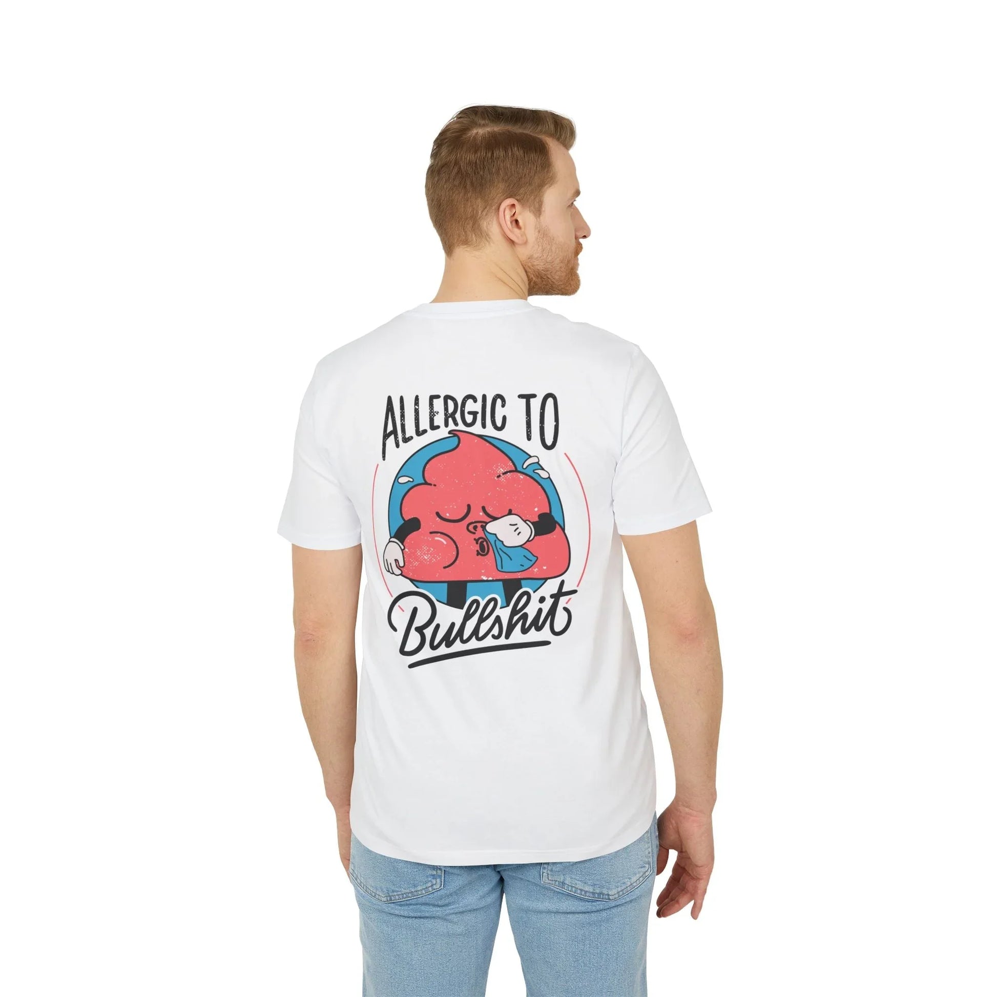 Allergic to Bullshit - Antisocial Retro - Premium Bio Unisex T-Shirt - Back Print - STREET STYLE