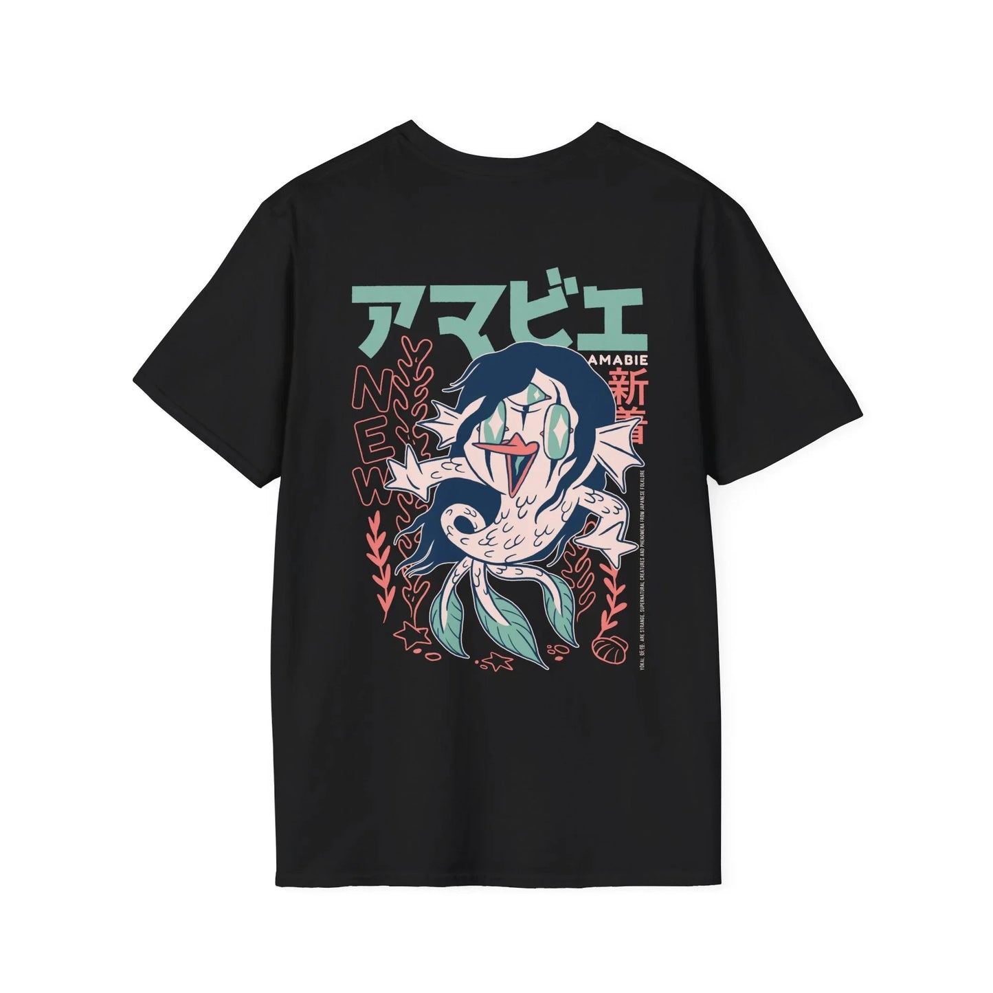 Amabie - Japanese Yokai - Unisex T-Shirt - Back Print - STREET STYLE