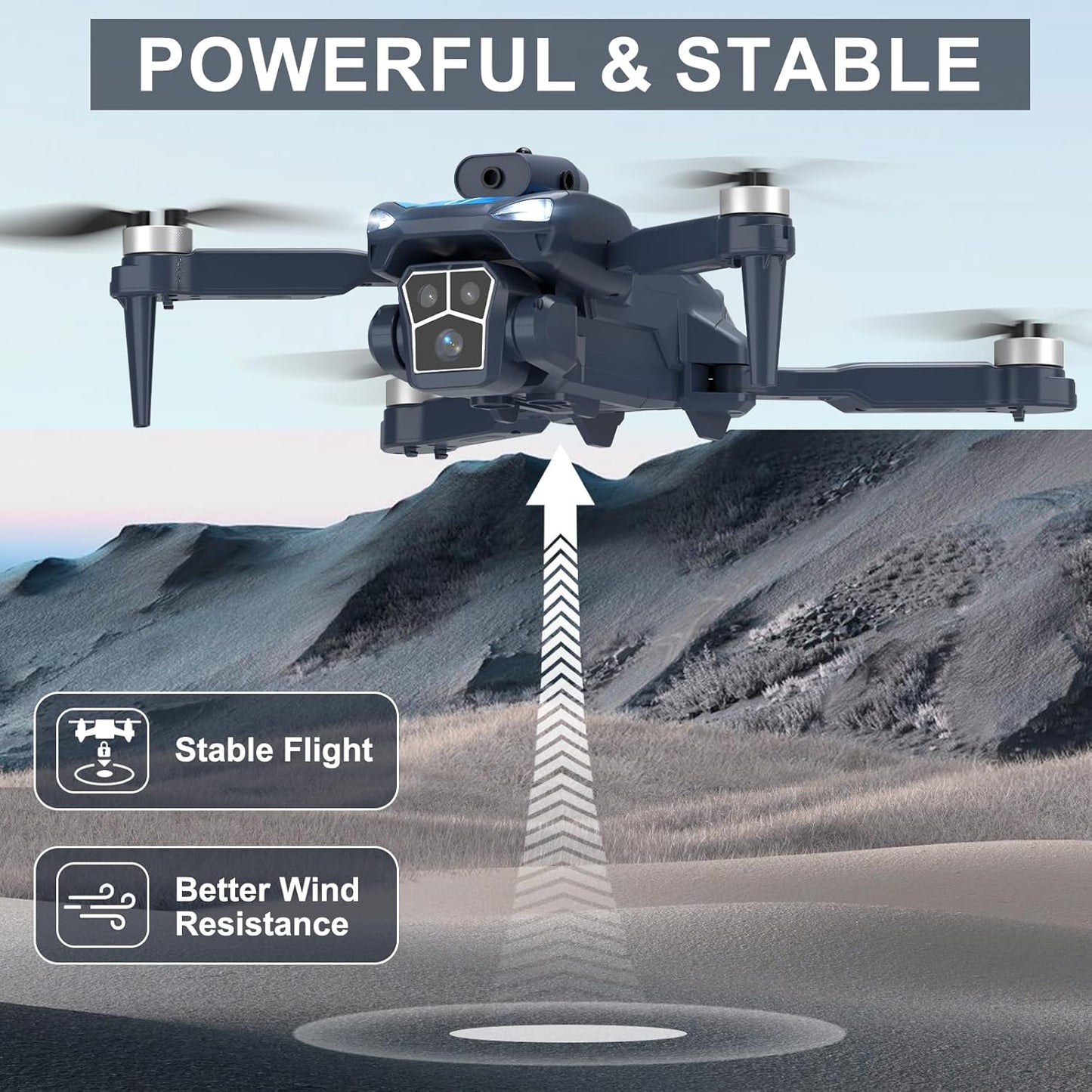 Drone Pieghévole Con Fotocamera 1080P & Schermo LCD 2,8", Evitamento Ostacoli, Motore Brushless, Quadricottero FPV WiFi, Volo A Traiettoria, Autonomia Di Volo 16 Min, Per Adulti/Principianti