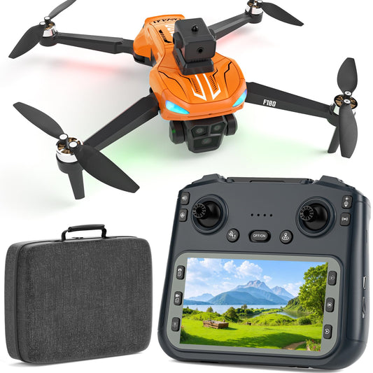 Drone GPS Con Fotocamera 4K, Schermo Telecomando 4,5 Pollici, Ritorno Automatico, Evitamento Automatico Ostacoli, Volo 22 Min, Drone RC FPV Pieghévole Con Follow Me, Regalo Per Adulti