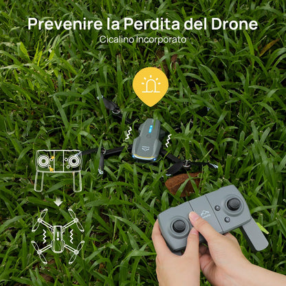 Ameta Drone con Telecamera 4K per Bambini e Adulti, S20 Lite Mini Droni Pieghevole con Motore Brushless/ 36min di Volo/Altitudine Mantenimento/Volo Circolare, Regalo per Uomo Ragazzo, Meno di 249g