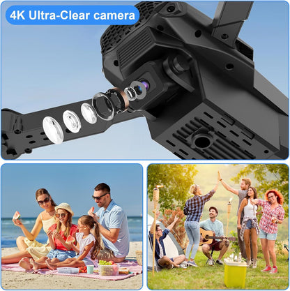 Drone con fotocamera 720P HD per bambini, WiFi FPV Drone per principianti, quadricottero RC con 2 batterie, sensore di gravità, 3D, modalità flip con un tasto, start/atterraggio, modalità altitudine