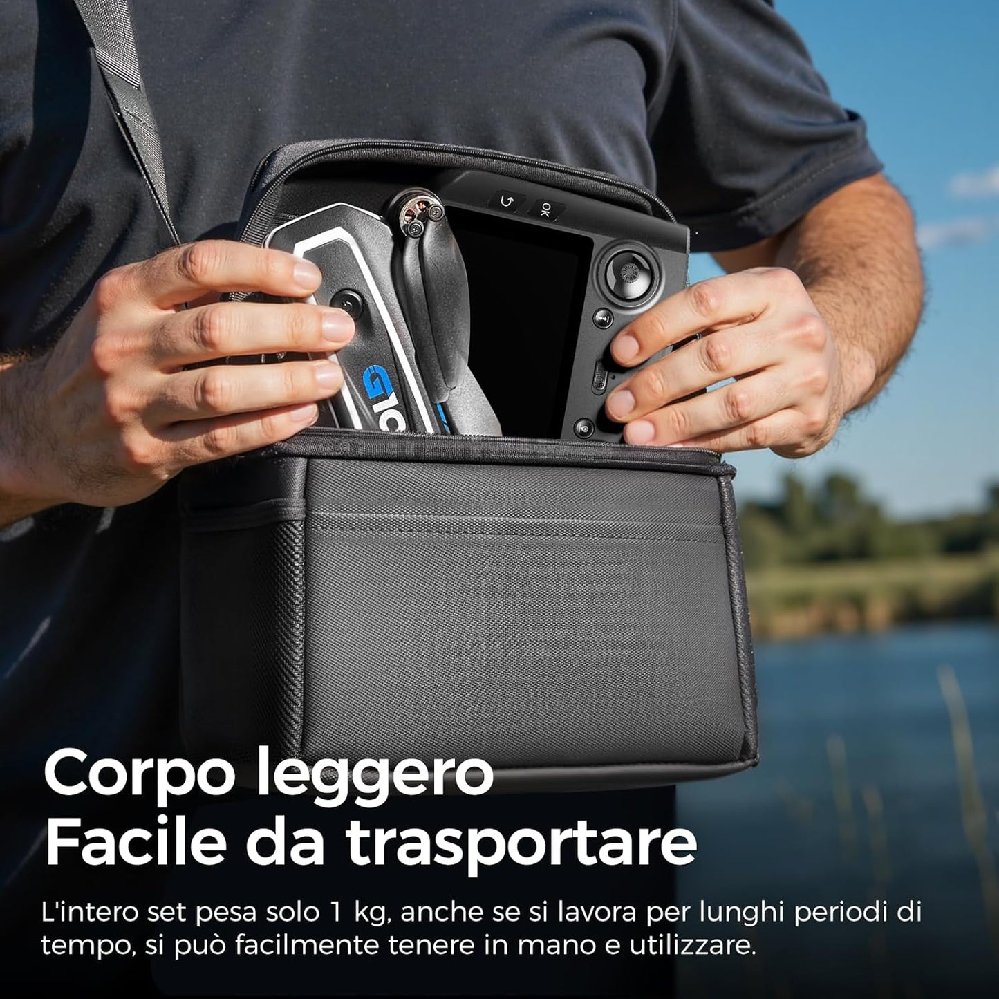 G10 GPS Drones con Telecamera EIS 4K(Radiocomando con Schermo)45 Min di Volo,600M/FT FPV Transmissione,Droni con Motor Brushless,Brushless Motore,Ritorno Auto,Quadricotter per Principianti e Adulti,C0