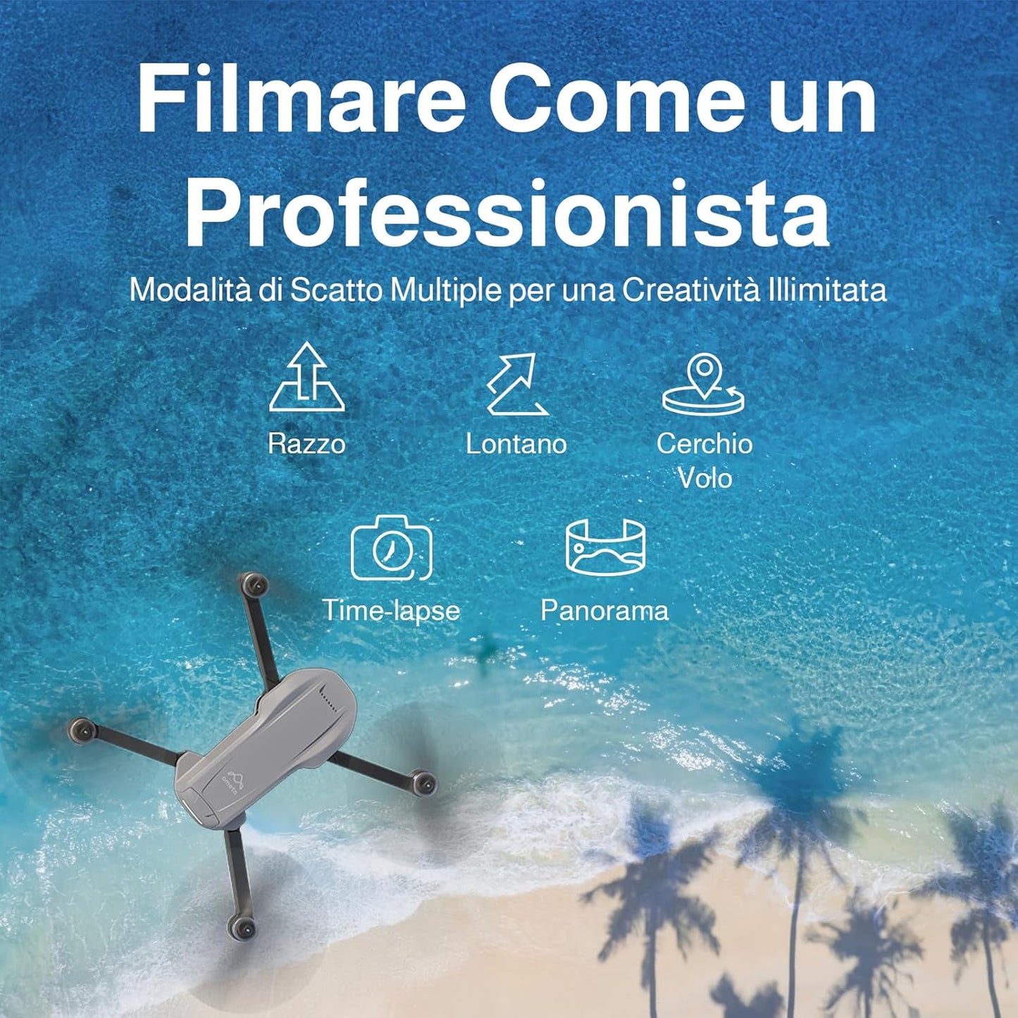 Ameta Drone con Telecamera 4K Professionale e GPS, S50 Lite Droni FPV con Ritorno Automatico, 50 Minuti di Volo, Follow Me, Modalità Intelligenti, Controllo Gesti, Portata 500m, Meno di 249g