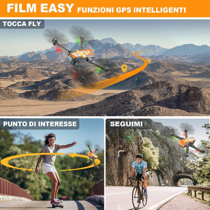 G9 GPS Drone con Telecamera 4K Professionale per Adulti e Bambini, Droni con Motore Brushless, 45 Minuti di Autonomia, 5G FPV Transmissione, Ritorno Auto, RC Quadricotter per Principianti, <249g, C0