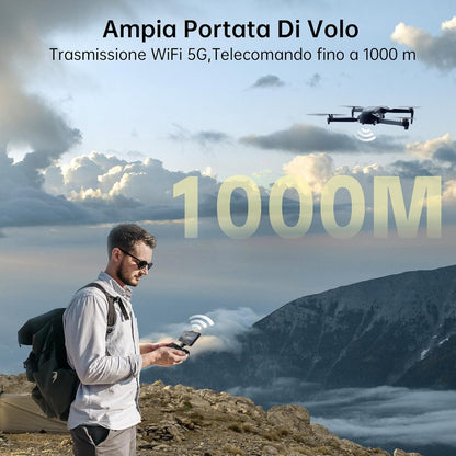 Drone GPS con telecamera 4K, tempo di volo lungo 90 min, raggio di controllo lungo 1000 m, ritorno automatico, follow automatico, motore brushless, quadricottero RC CHUBORY X10 PRO per principianti