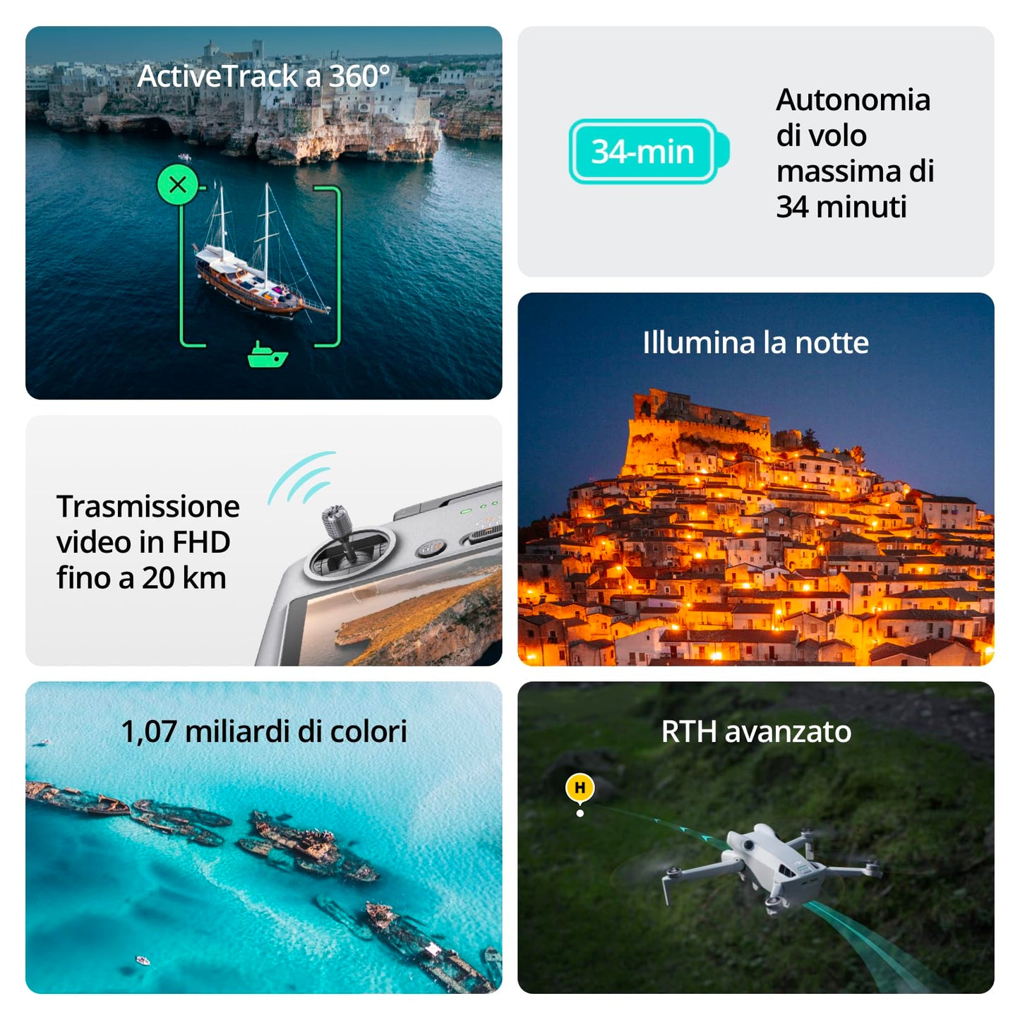 DJI Mini 5 Pro Combo Fly More con DJI RC 2 e DJI Care di 1 anno, drone 4K per principianti, drone con fotocamera, CMOS da 1 pollice, rilevamento degli ostacoli, ActiveTrack 360°, C0
