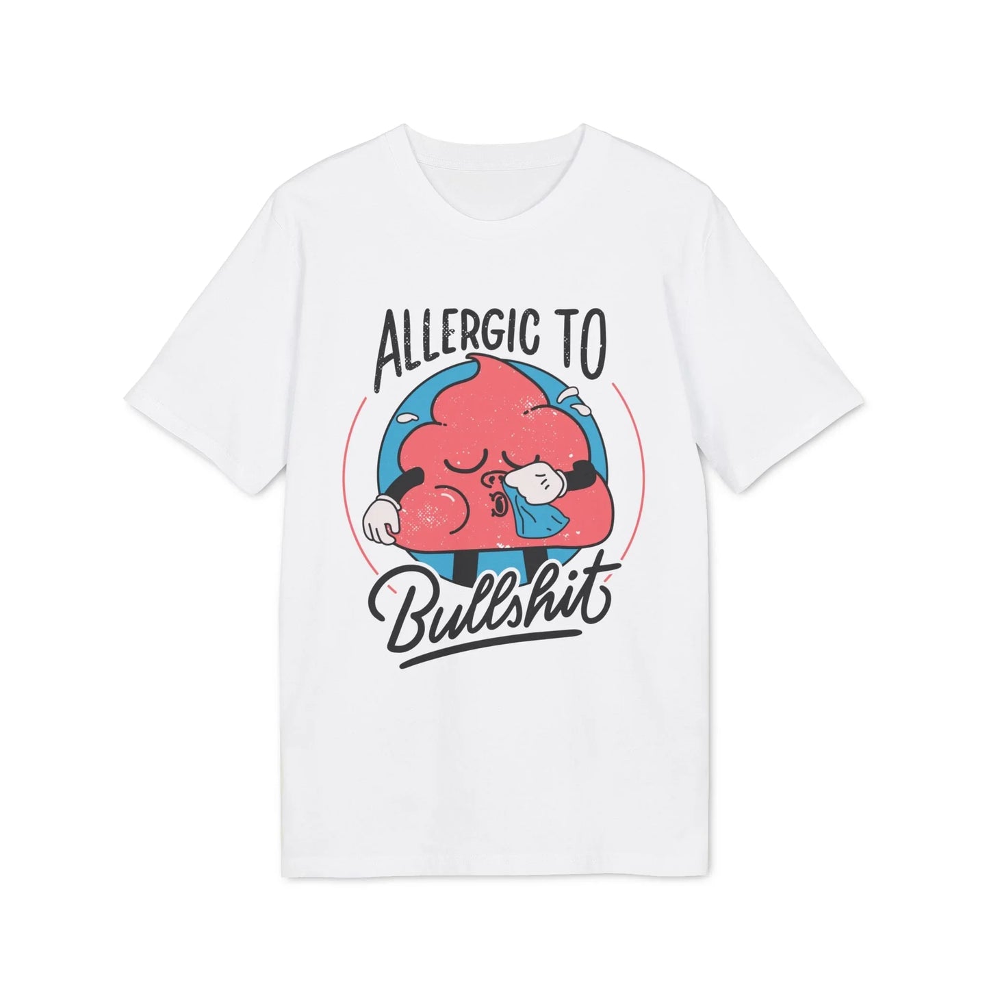 Allergic to Bullshit - Antisocial Retro - Premium Bio Unisex T-Shirt - Front Print - STREET STYLE