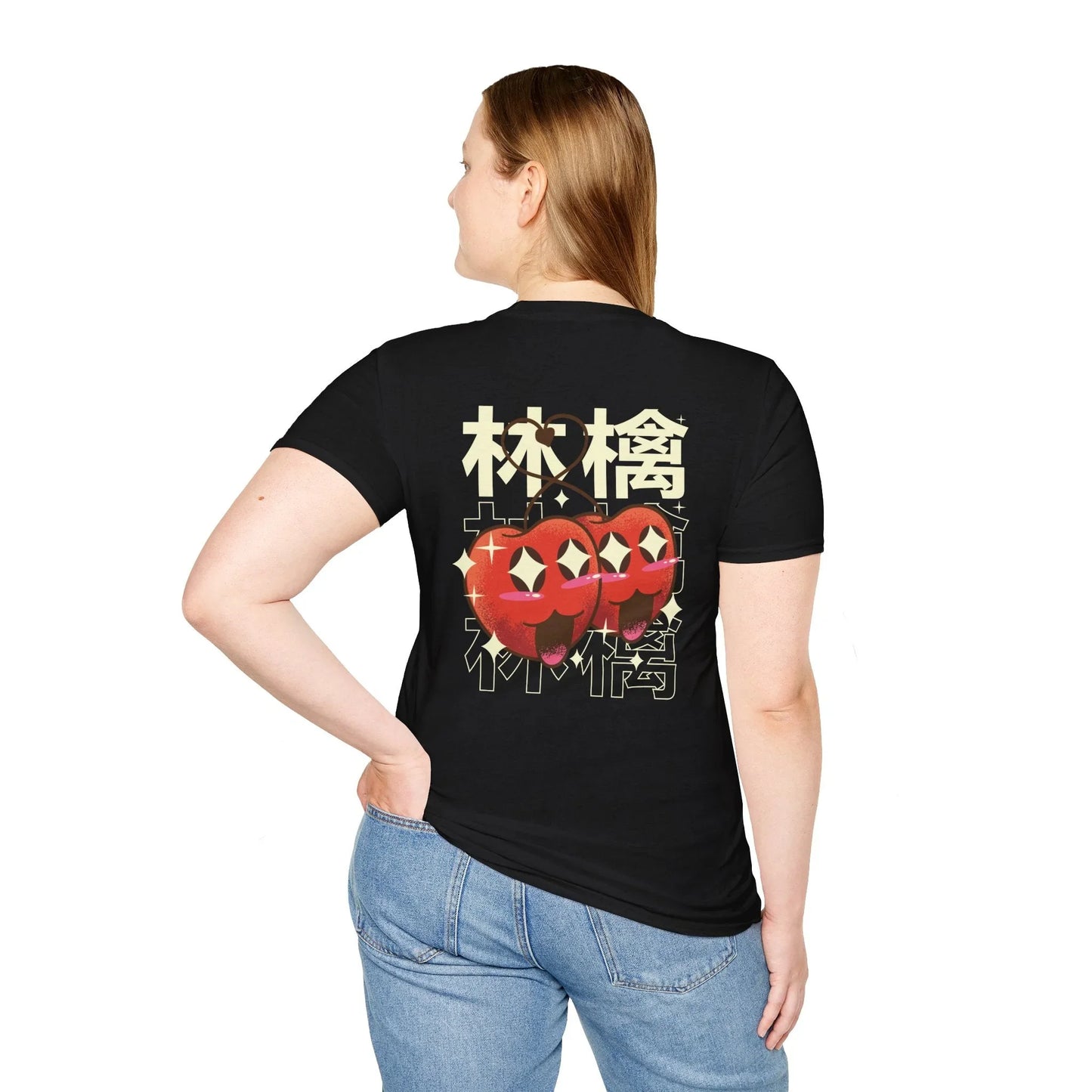 Cherry - Kawaii Character - Unisex T-Shirt - Back Print - STREET STYLE