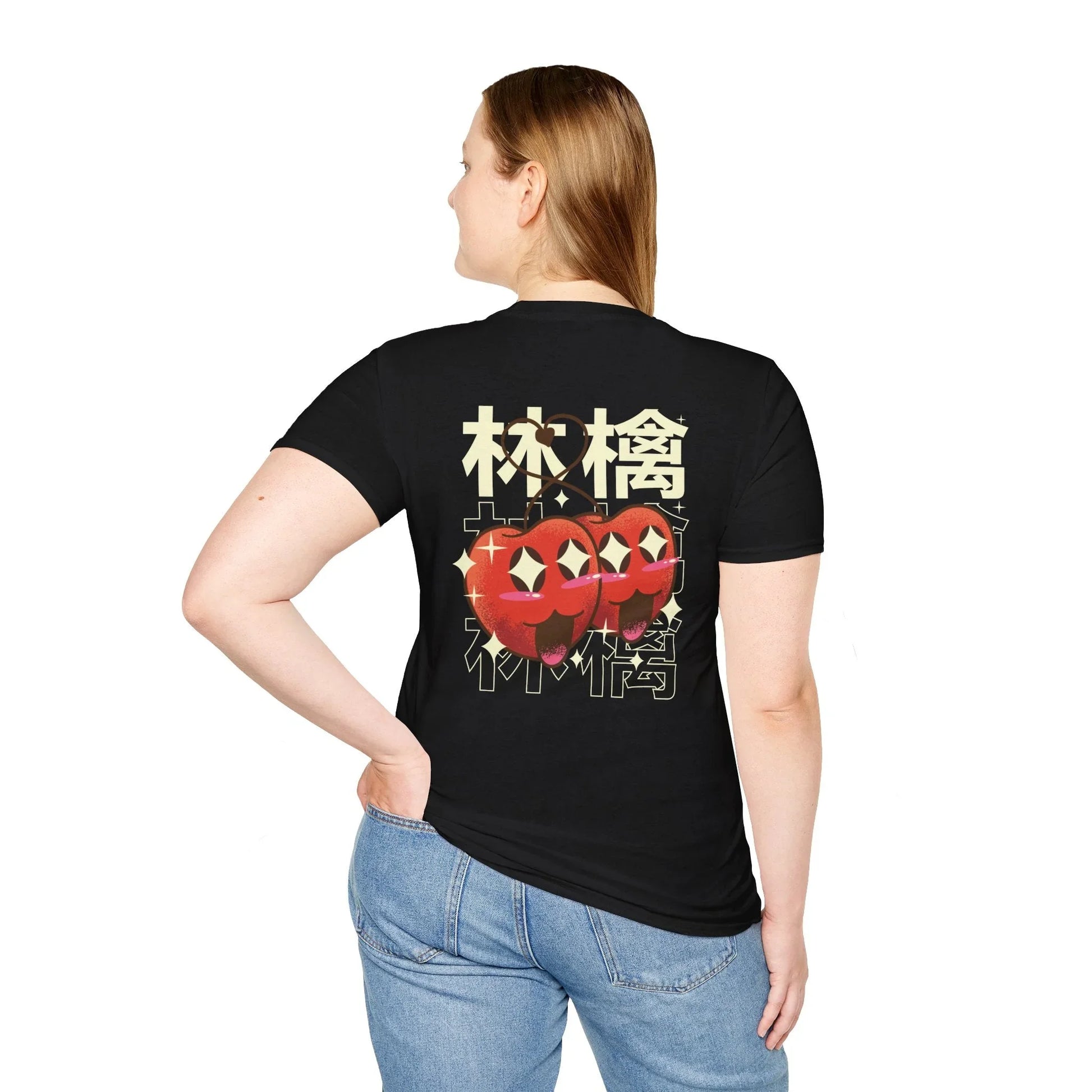 Cherry - Kawaii Character - Unisex T-Shirt - Back Print - STREET STYLE