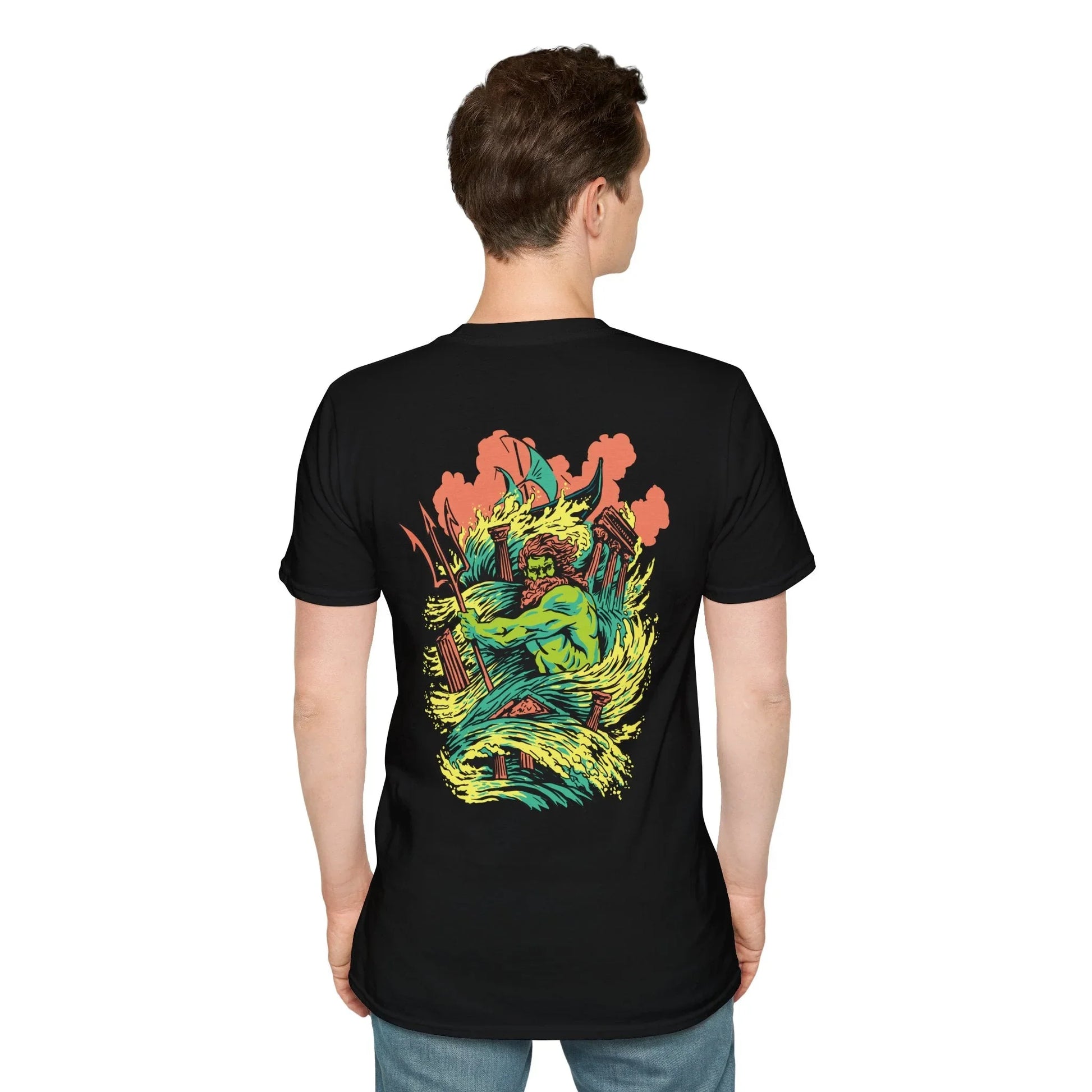 Poseidon - Greek Mythology - Unisex T-Shirt - Back Print - STREET STYLE