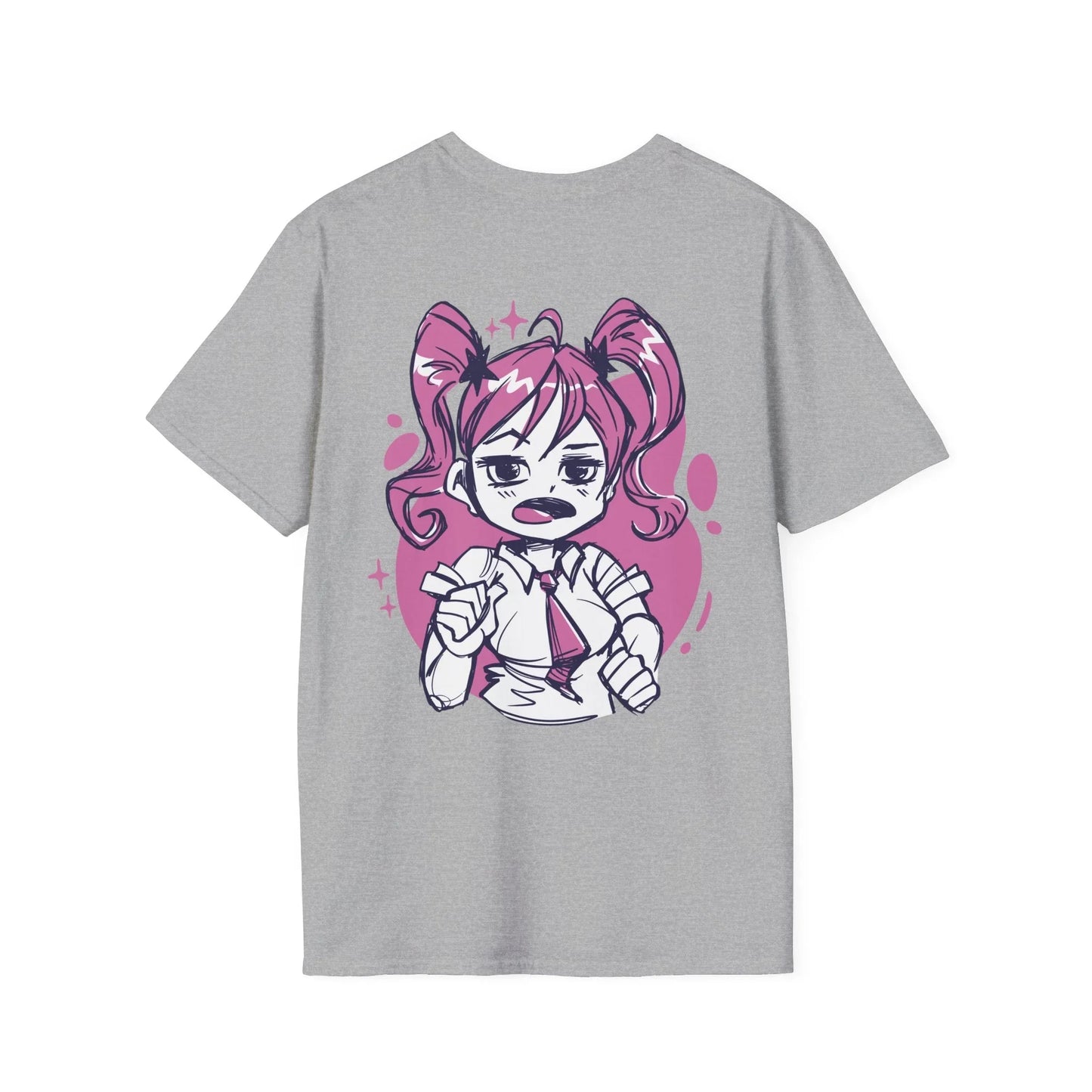 Anime Girl sketched - Anime World - Unisex T-Shirt - Back Print - STREET STYLE