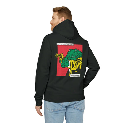 Alligator with Gun - Comic Mafia - Premium Bio Unisex Hoodie - Back Print - STREET STYLE