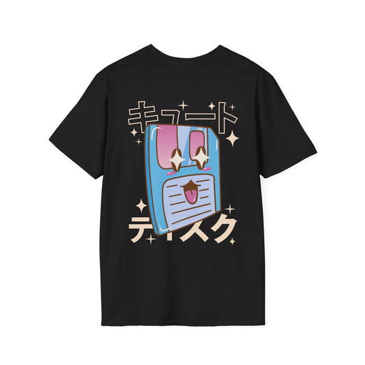 Floppy Disc - Kawaii Character - Unisex T-Shirt - Back Print - STREET STYLE