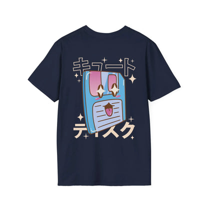 Floppy Disc - Kawaii Character - Unisex T-Shirt - Back Print - STREET STYLE