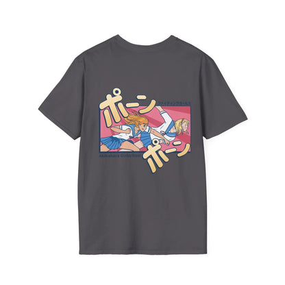 High School Girl Fight - Anime World - Unisex T-Shirt - Back Print - STREET STYLE