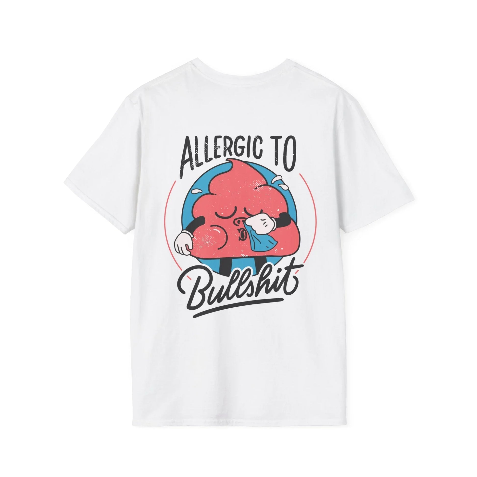 Allergic to Bullshit - Antisocial Retro - Unisex T-Shirt - Back Print - STREET STYLE